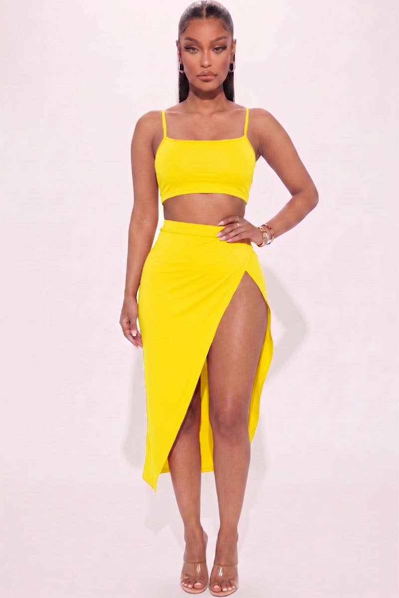 Logan Crop Cami & Split Thigh Maxi Skirt Set