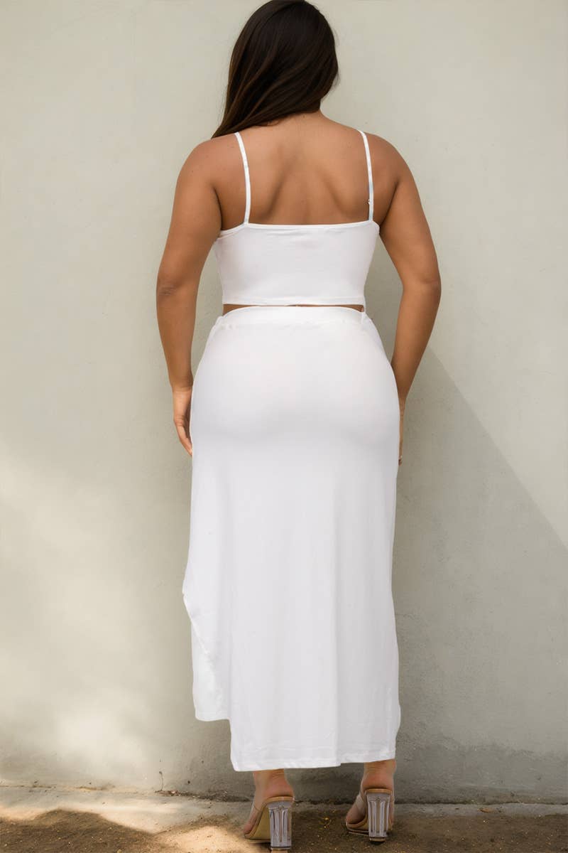 Logan Curvy/Plus Size Crop Cami & Split Thigh Maxi Skirt Set