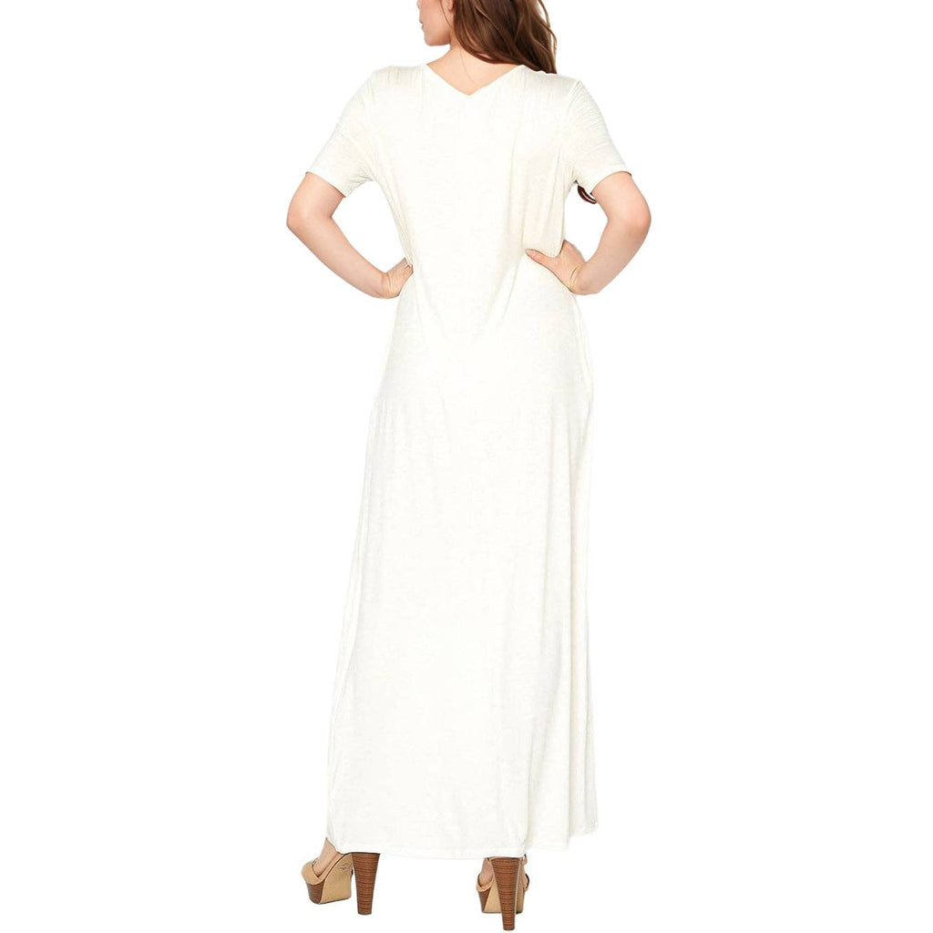 Bella V-neck Short Sleeve Maxi Dress With Pockets