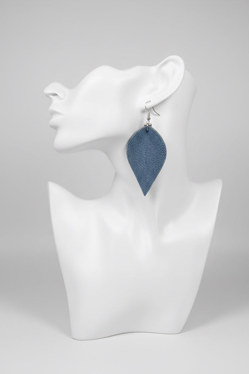 Pendientes Sven con forma de lágrima de mezclilla azul medio