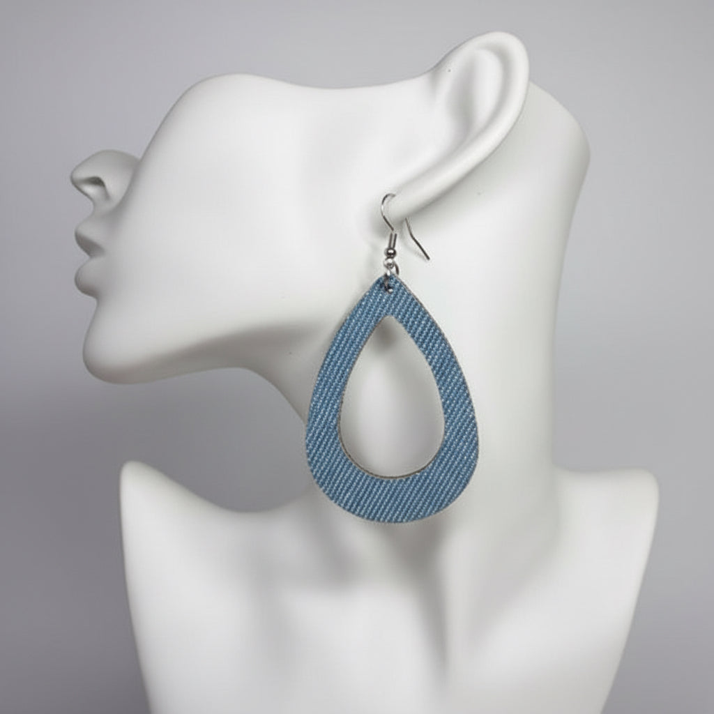 Sasha Medium Blue Denim Earrings