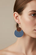Wood and Denim Earrings
