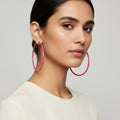 Boucles d'oreilles créoles roses de taille moyenne