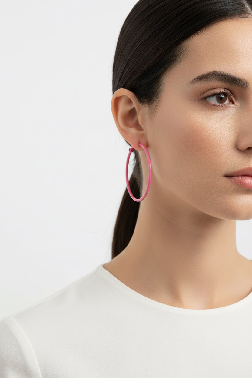 Light Pink Hoop Earrings
