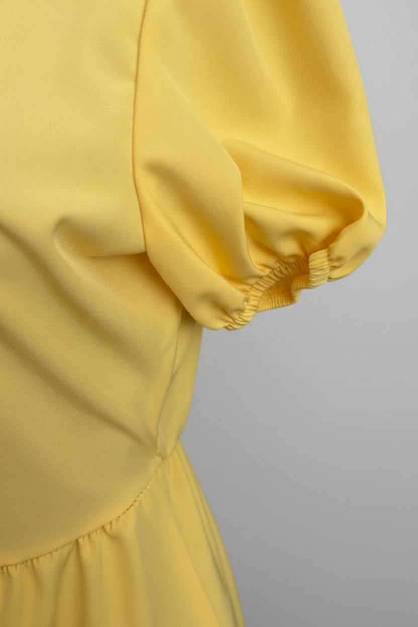 Lilly Yellow Button Up Dress