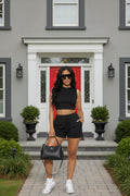 Blake Cotton French Terry Crop Top & Shorts Set