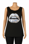 Bambi tank top w/silver lip Women’s Plus Size