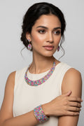 Beautiful Rhinestone Multi Color Earring, Neckalce, and Bracelet Set