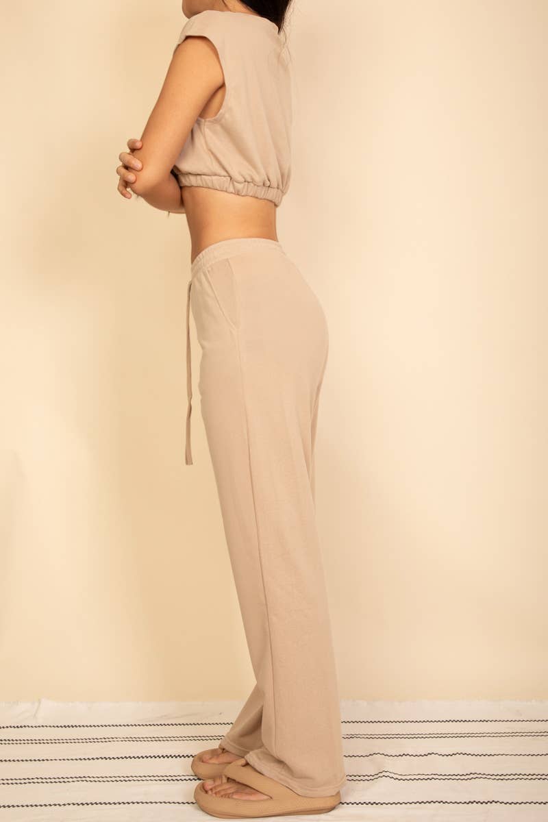 Jazmine Crop Top & Wide Leg Pants Set