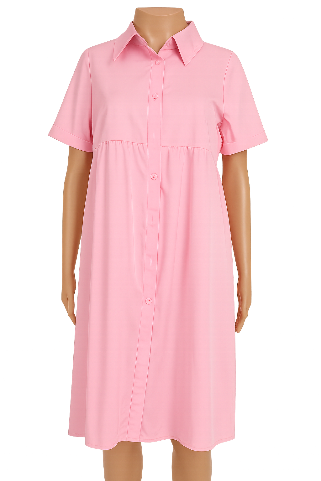 Dusty Pink Button Up Short Sleeve Dress sz. S