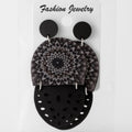 Black and White Oval Earrings