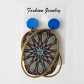 Earrings Blue and Gold Multi Color