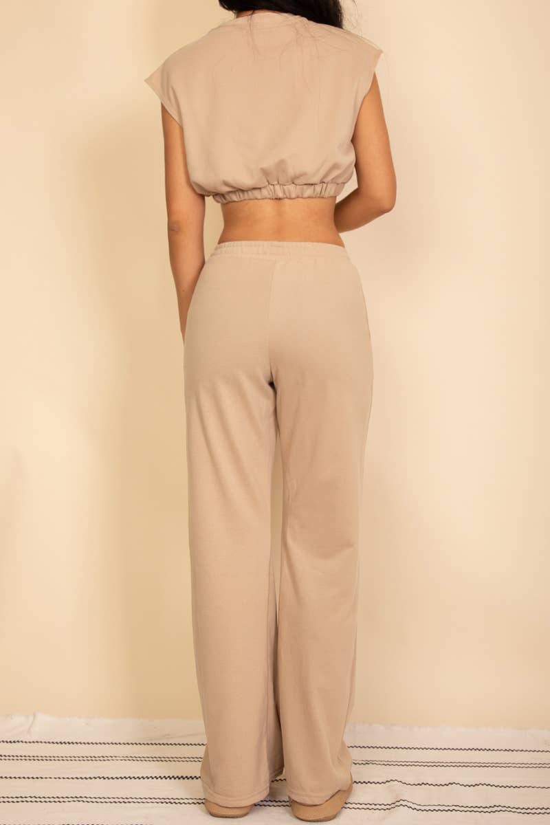 Jazmine Crop Top & Wide Leg Pants Set