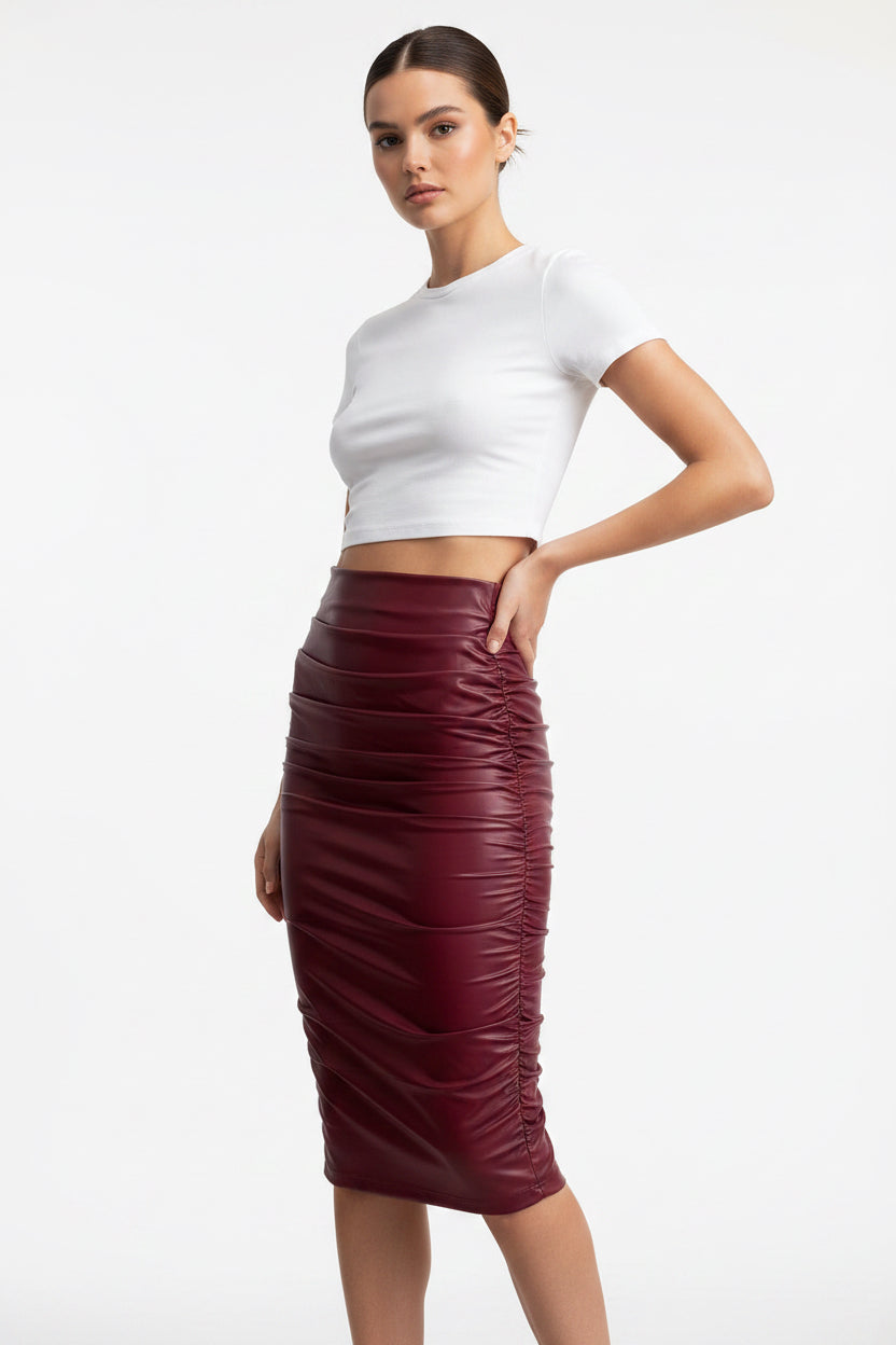 Lacy Burgundy Skirt