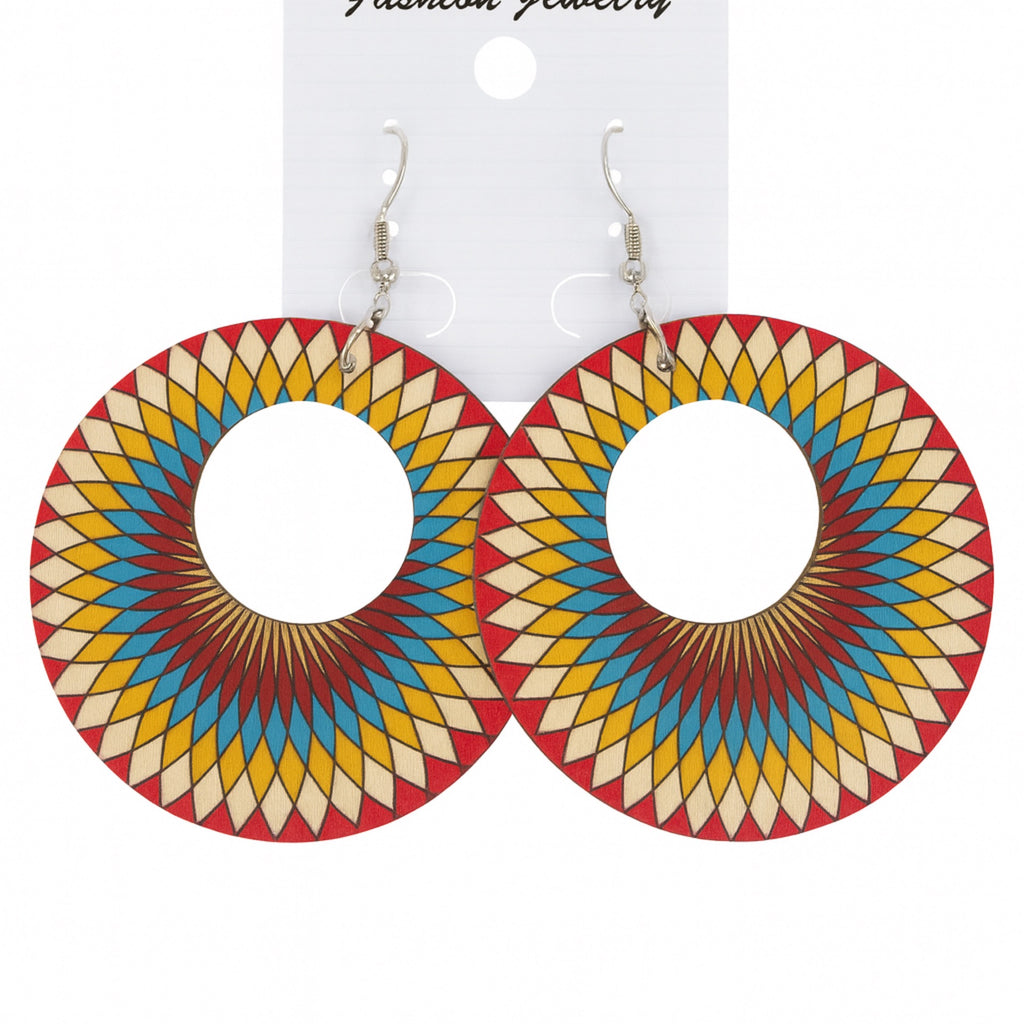 Multi Color Circle Earrings