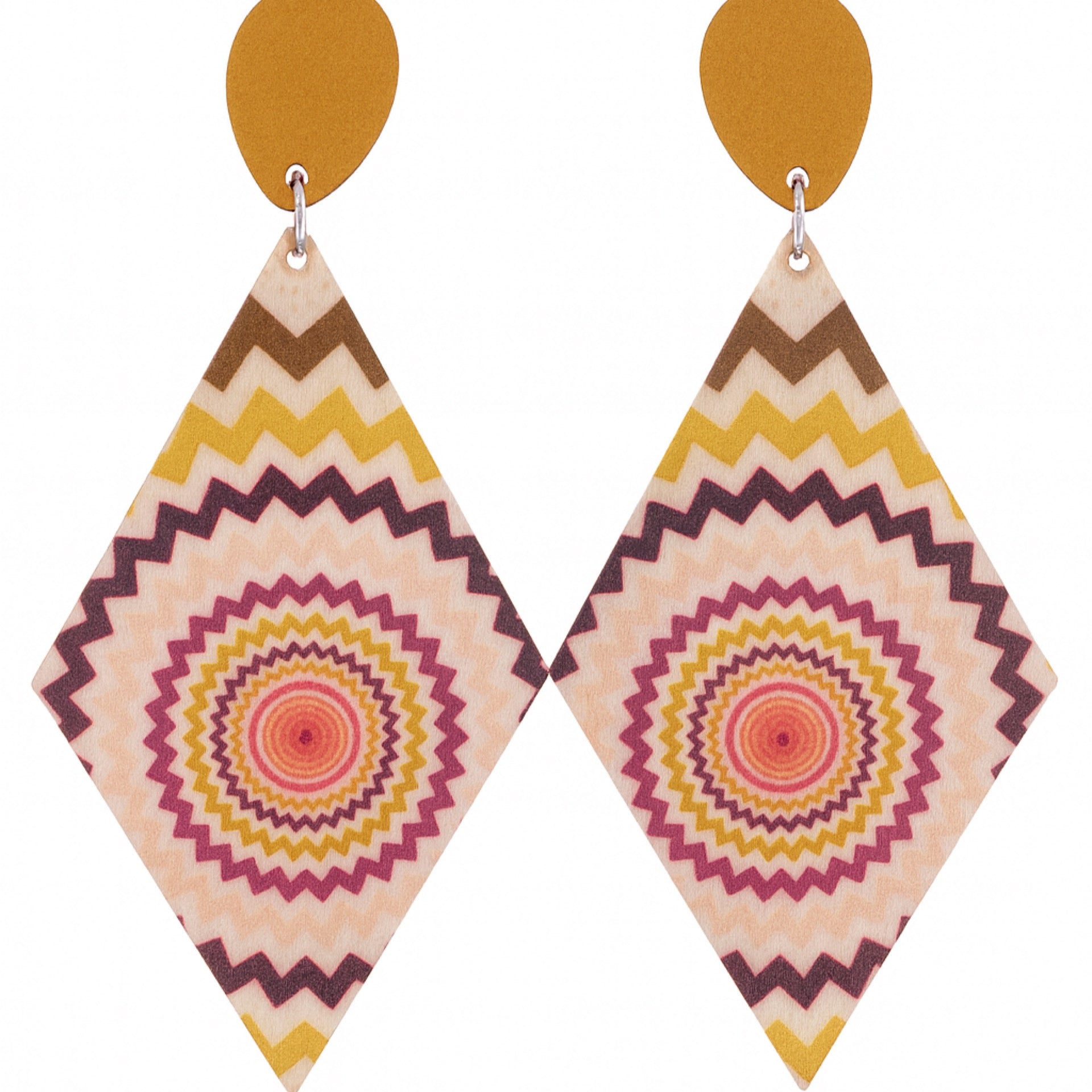 Aretes de madera multicolor marrón