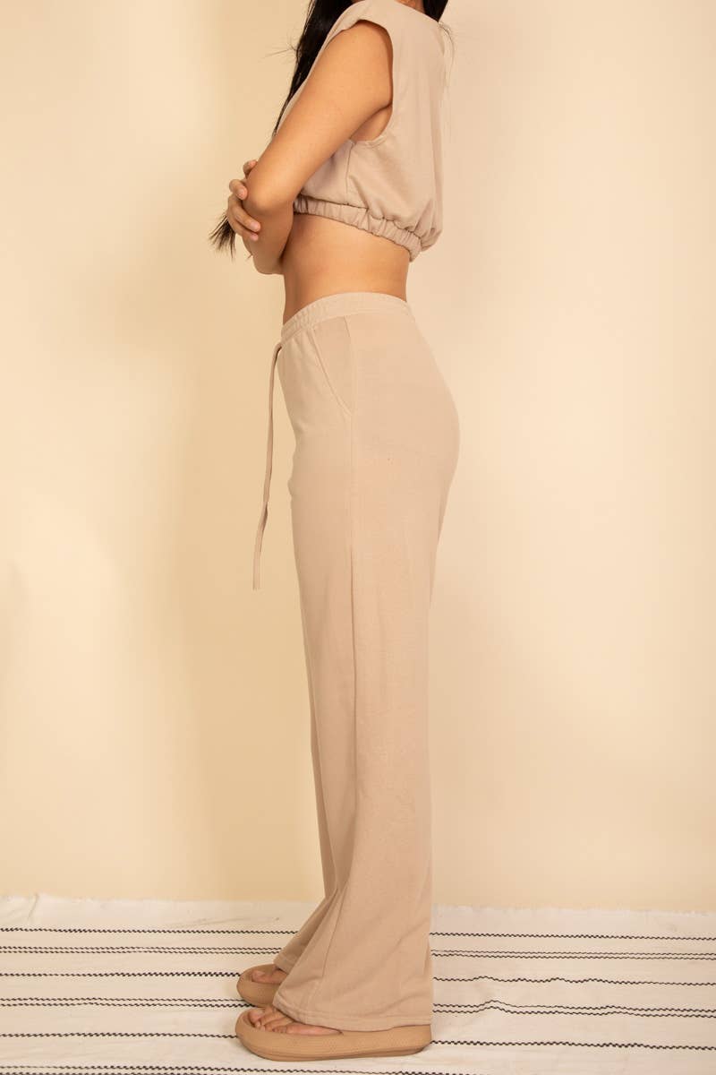 Jazmine Crop Top & Wide Leg Pants Set