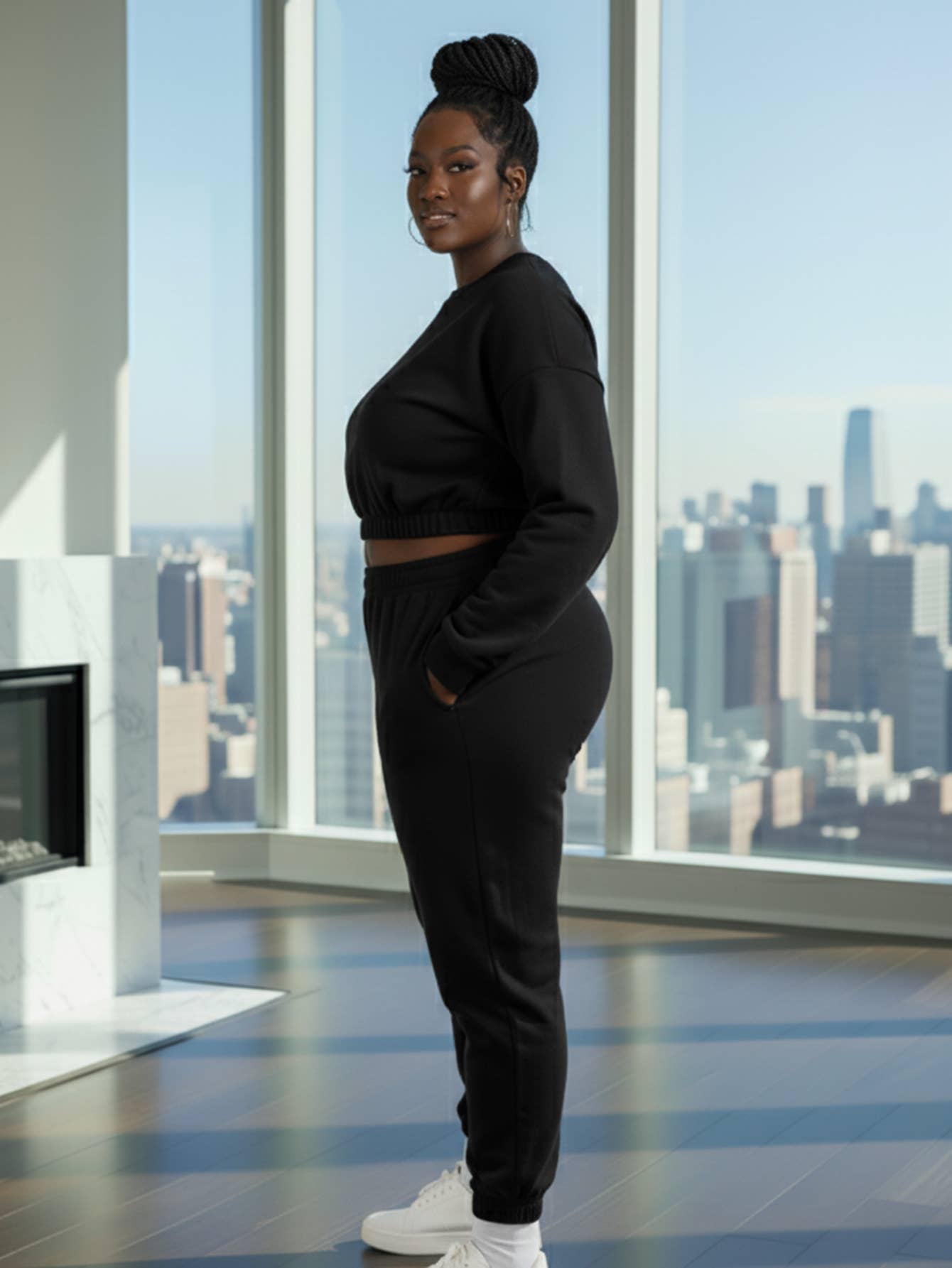 Amy French Terry Pullover & Joggers Set (Curvy/Plus)