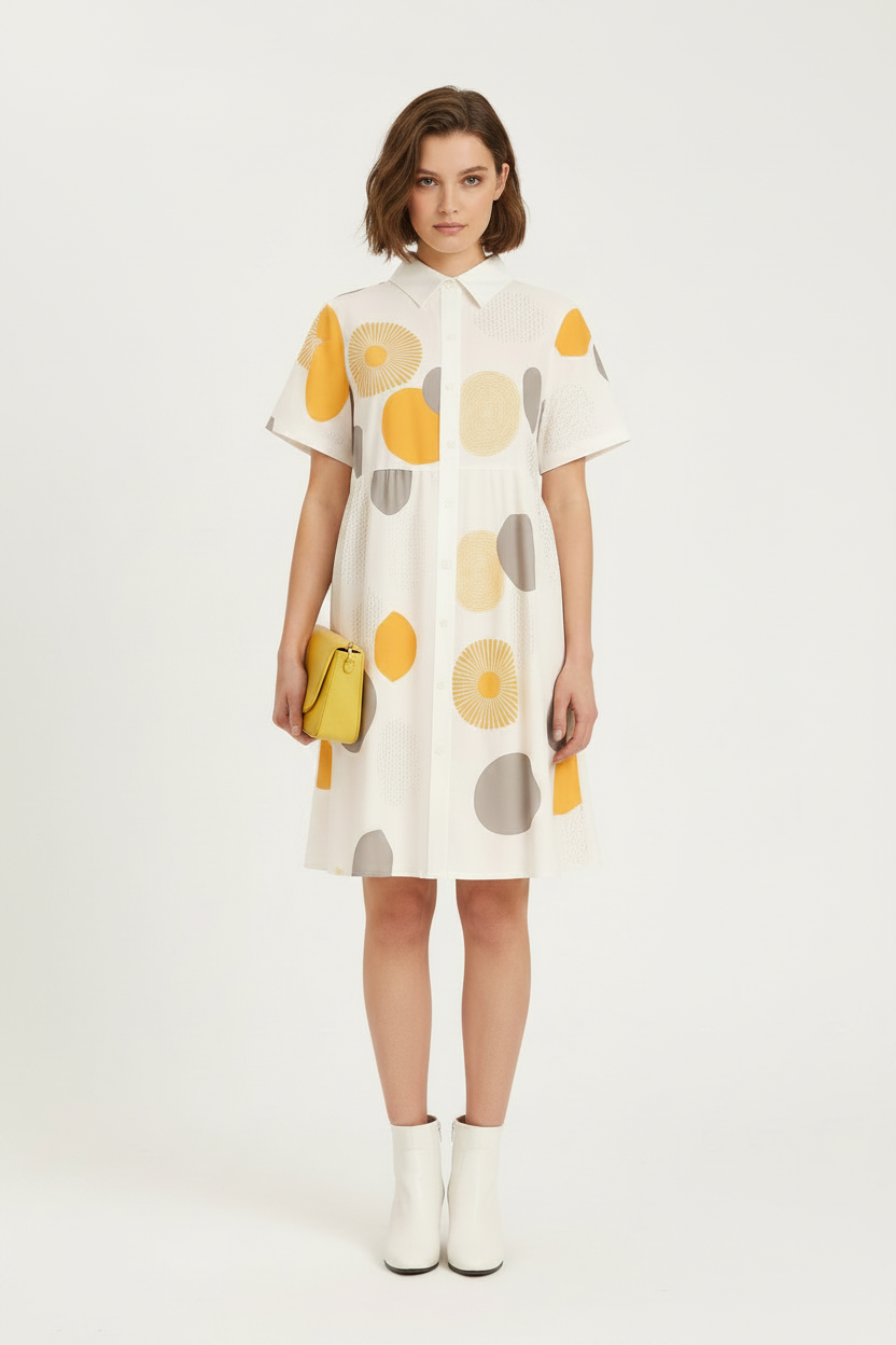 Gabby Geometric Short Sleeve Dress sz. M