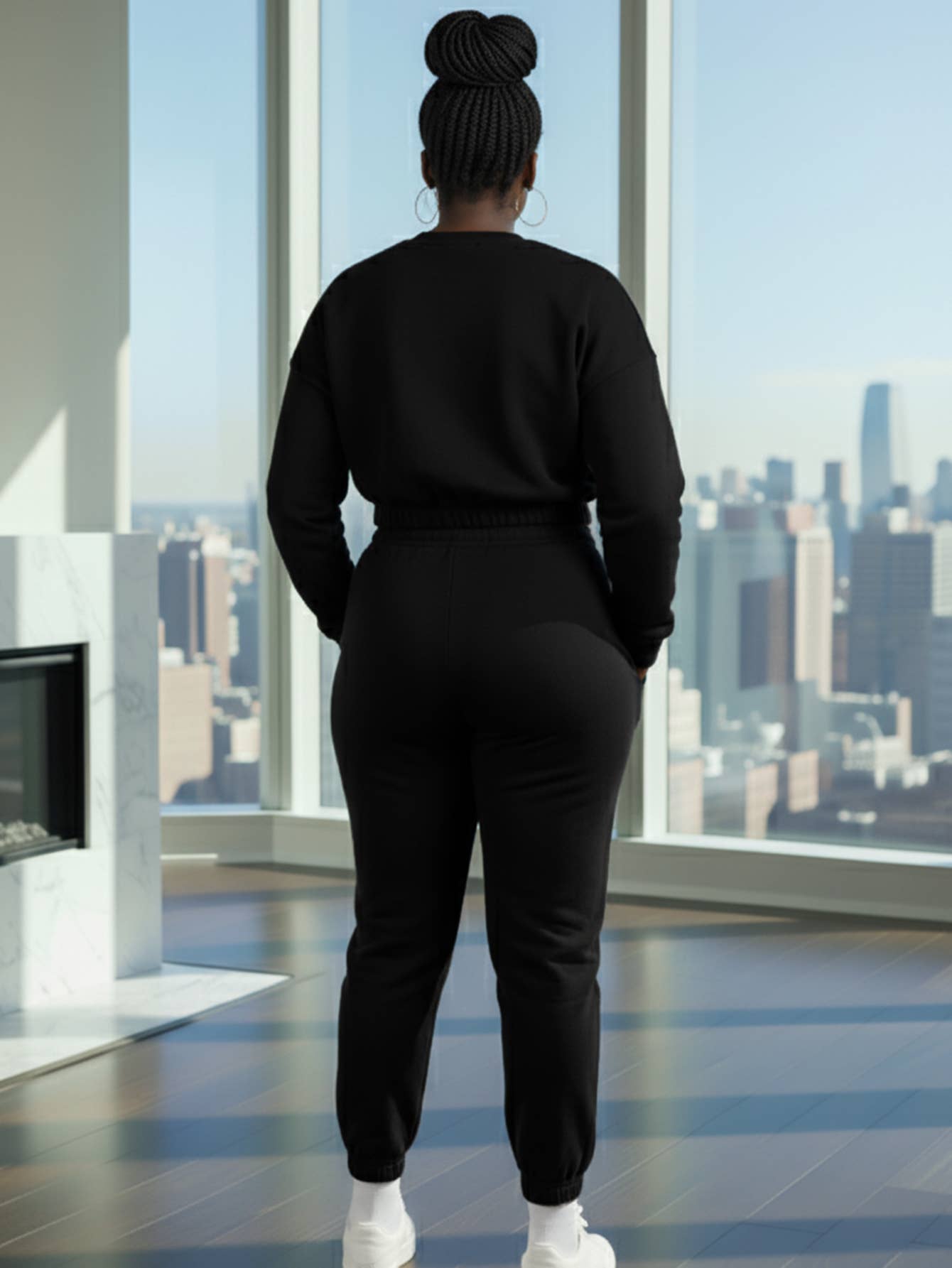 Amy French Terry Pullover & Joggers Set (Curvy/Plus)