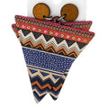 Brown Muti Color Wooden Triangle Earrings