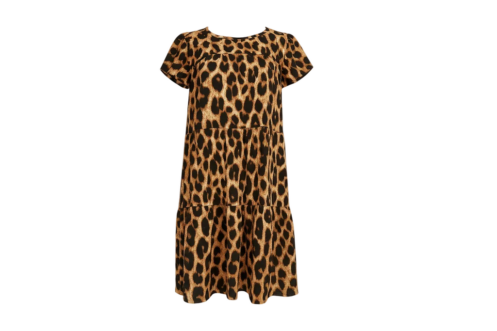 Leopard Print Short Sleeve Dress sz. L