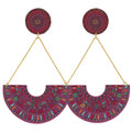 Boucles d'oreilles en bois multicolores violettes