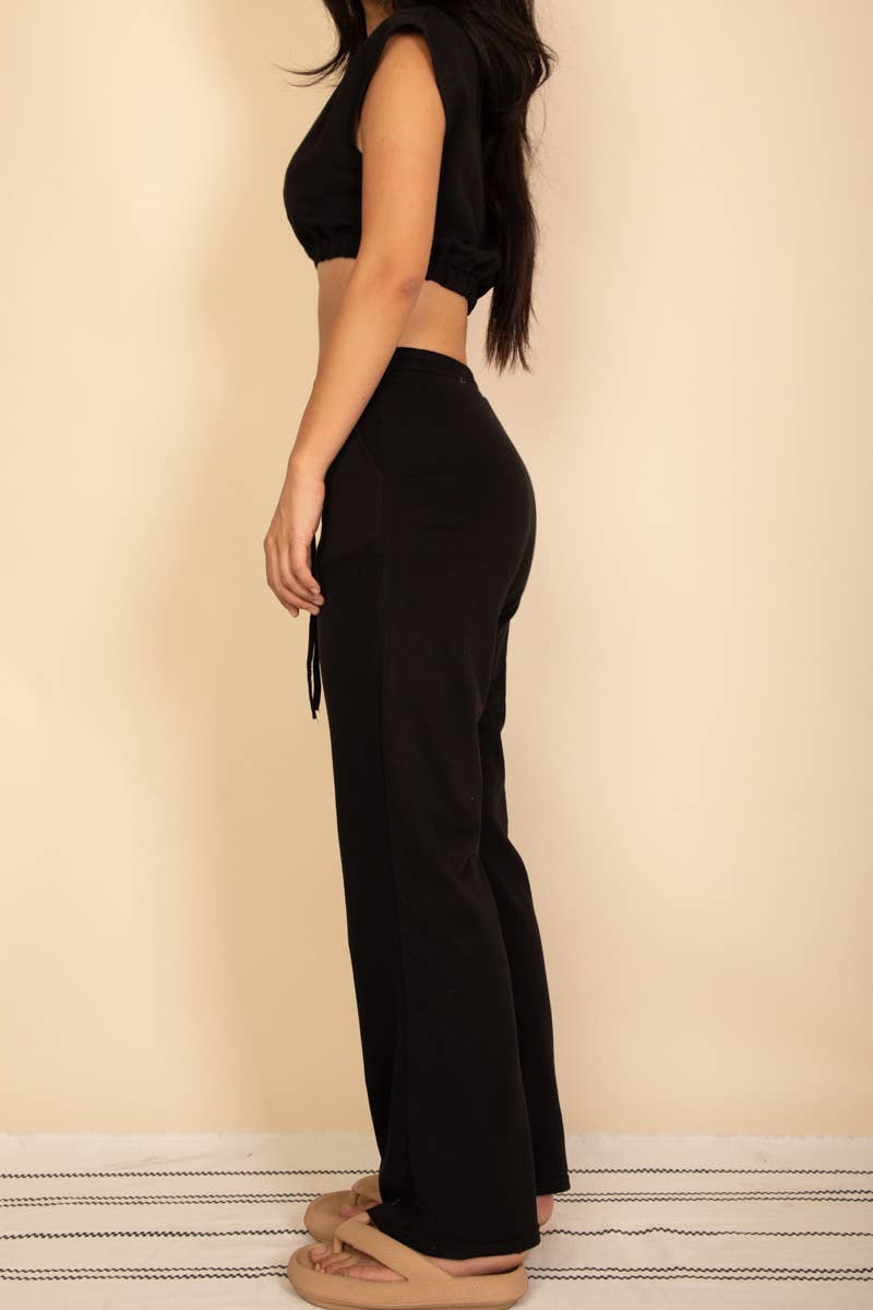 Jazmine Crop Top & Wide Leg Pants Set