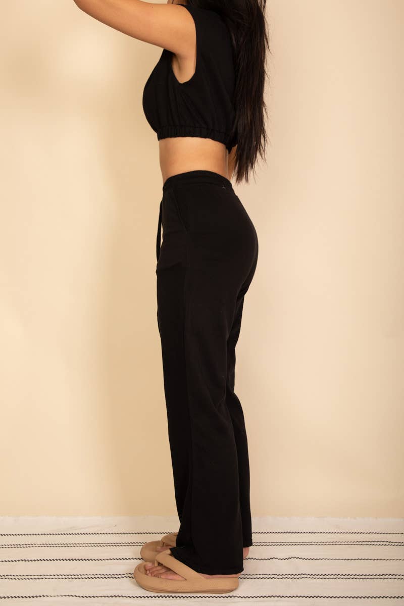 Jazmine Crop Top & Wide Leg Pants Set