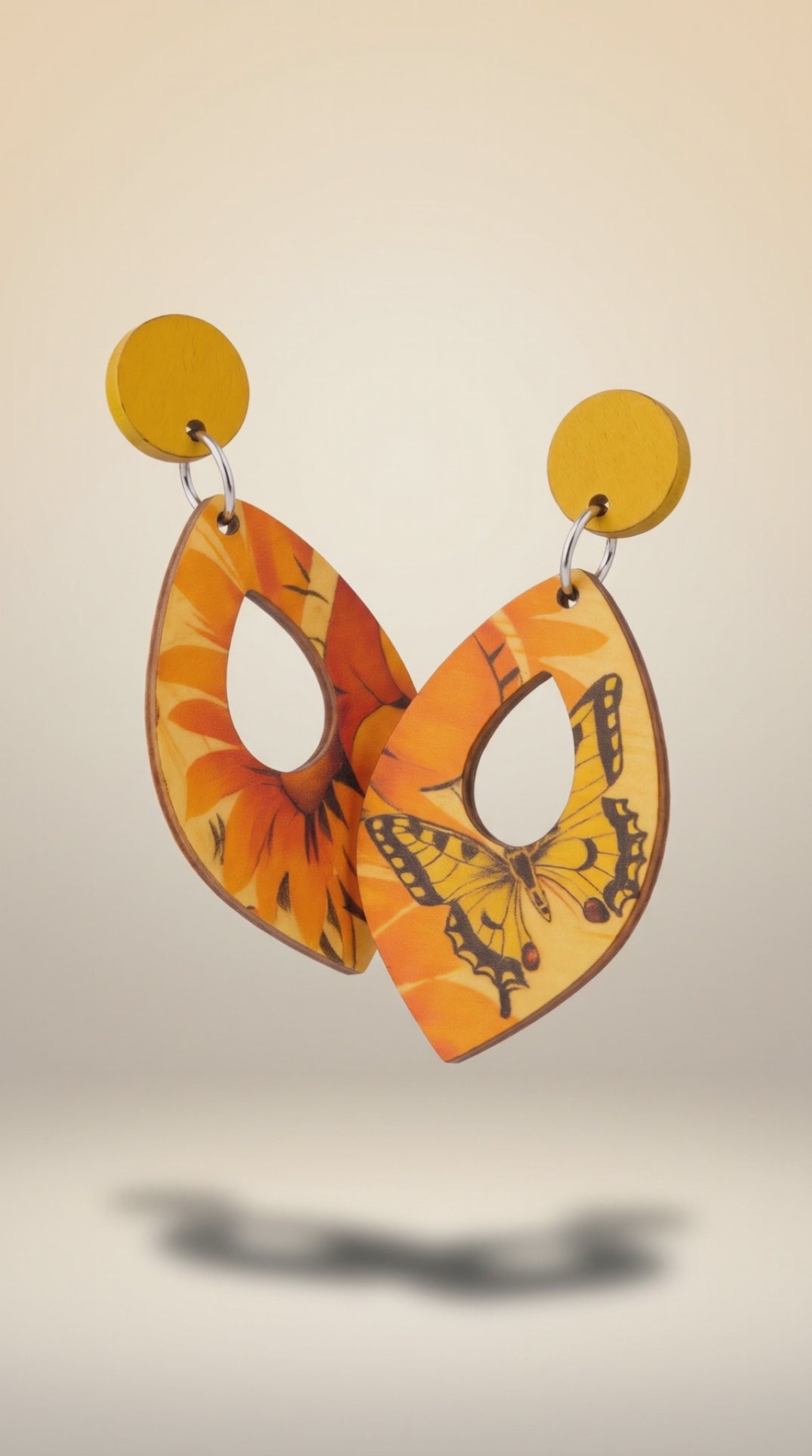 Pendientes de Madera de Mariposa