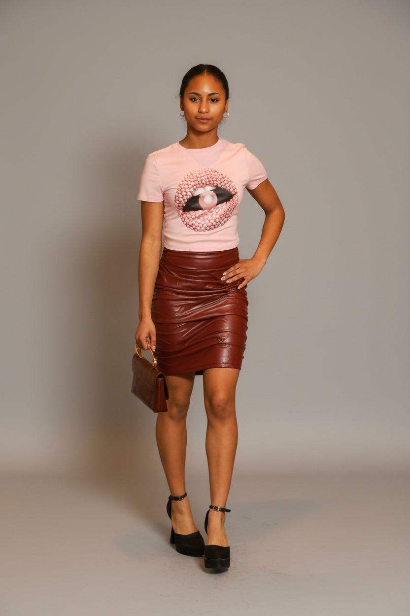 Lacy Burgundy Skirt